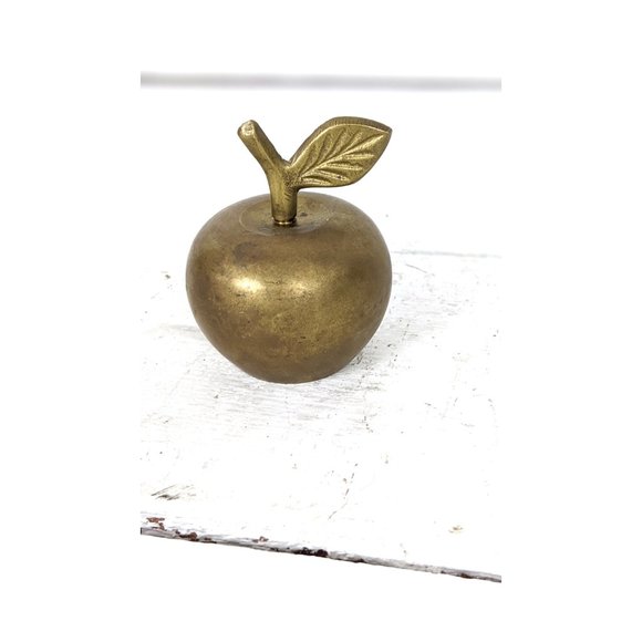 Vintage 1970's Brass Apple Bell Teacher 3 Inches Tall - Picture 2 of 5